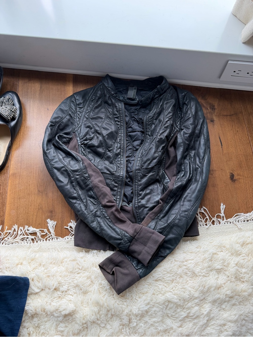 Broaden quilted lamb leather jacket